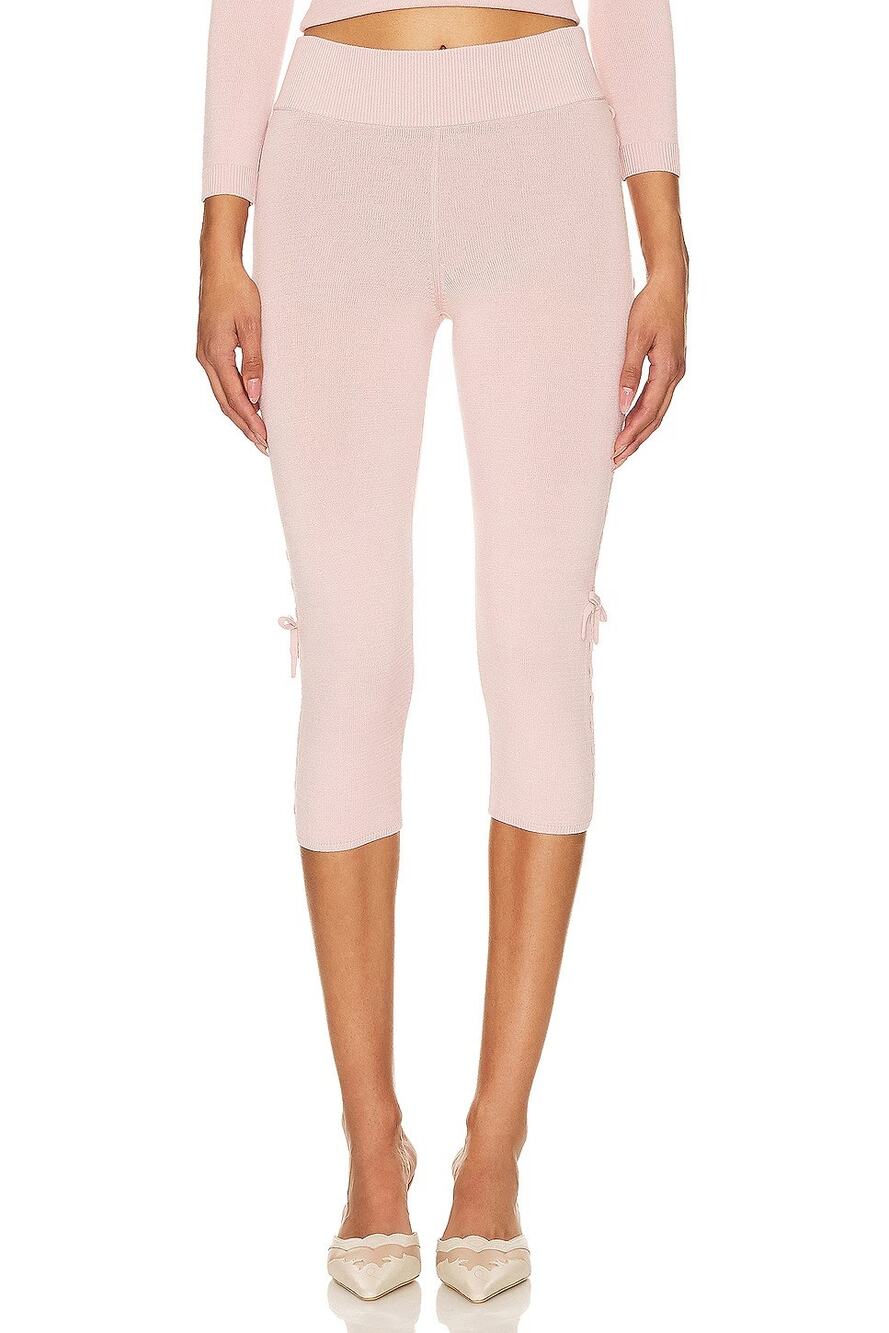LOBA Callias Knit Capri Pants Bow Coquette Romantic Preppy Evening Going Out XXS